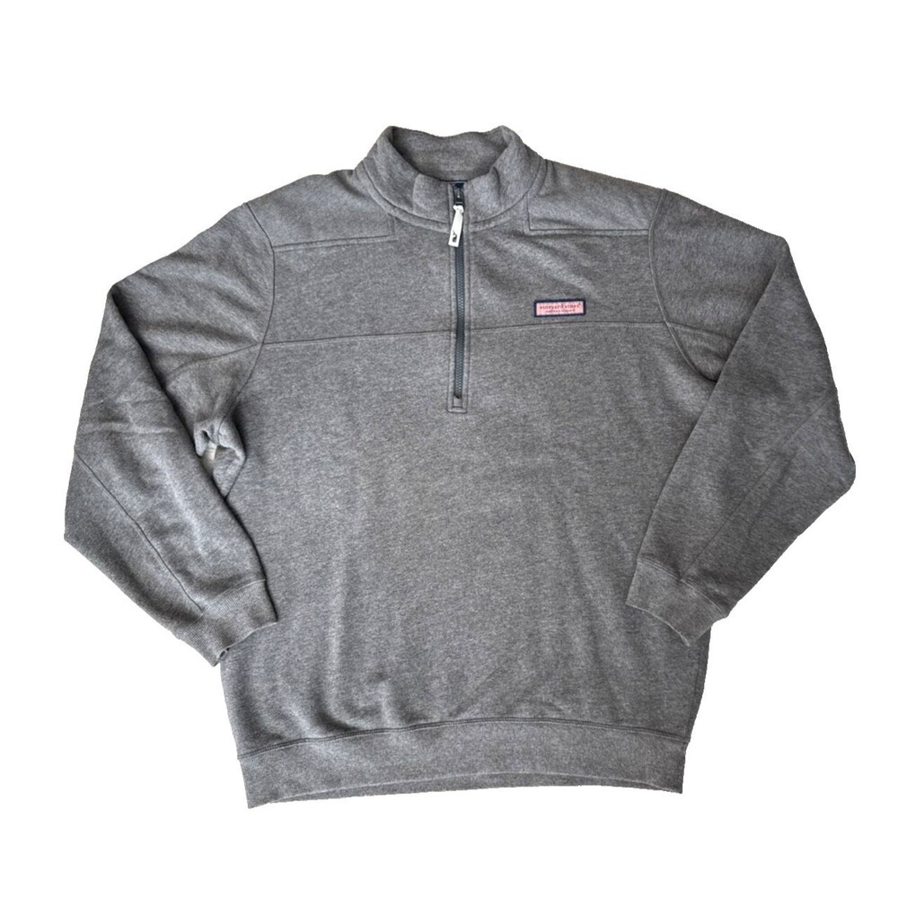 Vineyard Vines Men’s Half Quarter Zip Pullover Size L Gray Cotton Blend
